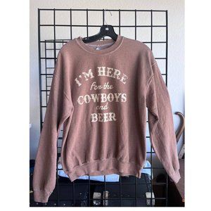 Red Color Sweatshirt Men Size medium  Long Sleeve Pull Over